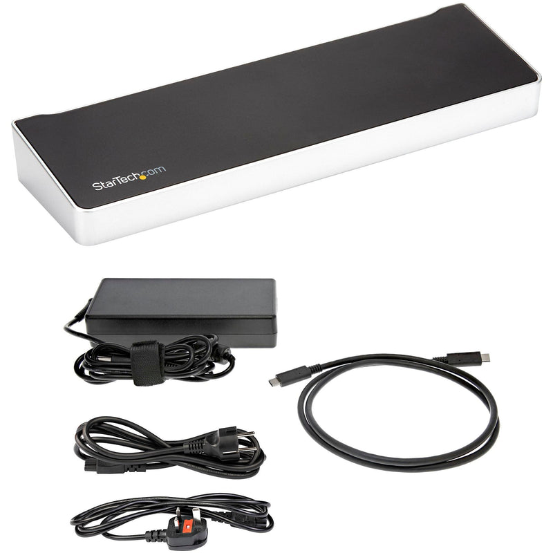 StarTech - Docking Station Triple Monitor USB-C HDMI & 4K DisplayPort - 60w Power Delivery-Piece/Mac/Chrome - Black - Limolin 