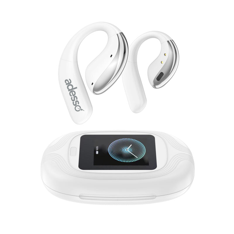 Adesso – Earbuds Bluetooth Xtream T6 Open-Ear Sports with Touchscreen Controls - White