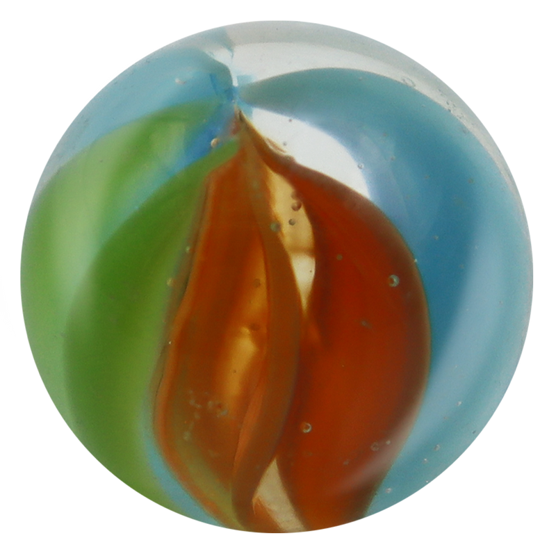Mega Marbles Cat's Eye Tri-Color - representative marble design close-up