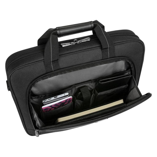 Targus - Laptop Bag 156in Classic Slim Briefcase with Shoulder Strap Luggage Pass Through - Black (TCT027CA) - Limolin 