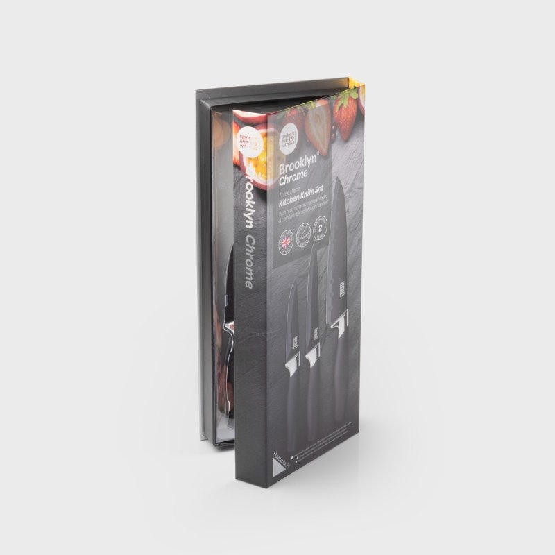 Taylor's Eye Witness - Brooklyn Chrome 3 Pc Knife Set - Limolin 