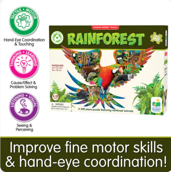 The Learning Journey - WILDLIFE WORLD - RAINFOREST PUZZLE (200PCS) - Limolin 