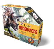 Madd Capp Puzzles – I Am Triceratops Jigsaw Puzzle | 100 Pieces – front of packaging