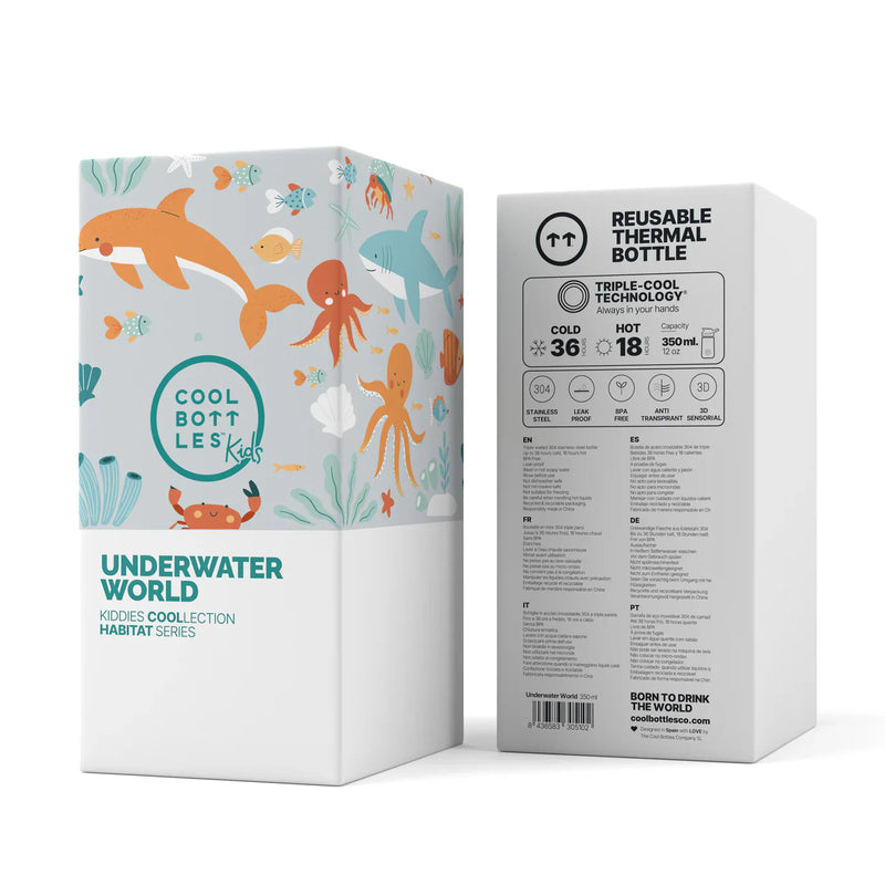 Cool Bottles - Kiddies 350 mL - Habitat Series - Underwater World