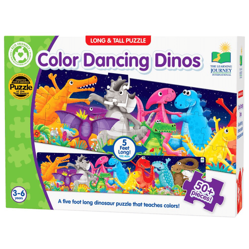 University Games - Long & Tall Puzzles - Color Dancing Dinos - Limolin 