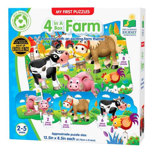 University Games - My First Puzzle Sets - 4-in-A-Box Puzzles - Farm - Limolin 