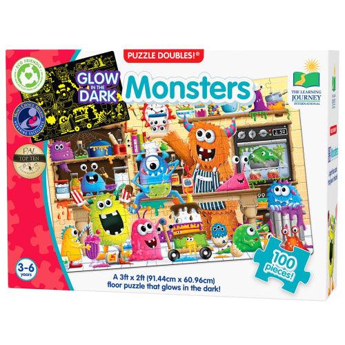 University Games - Puzzle Doubles - Glow In The Dark - Monsters - Limolin 