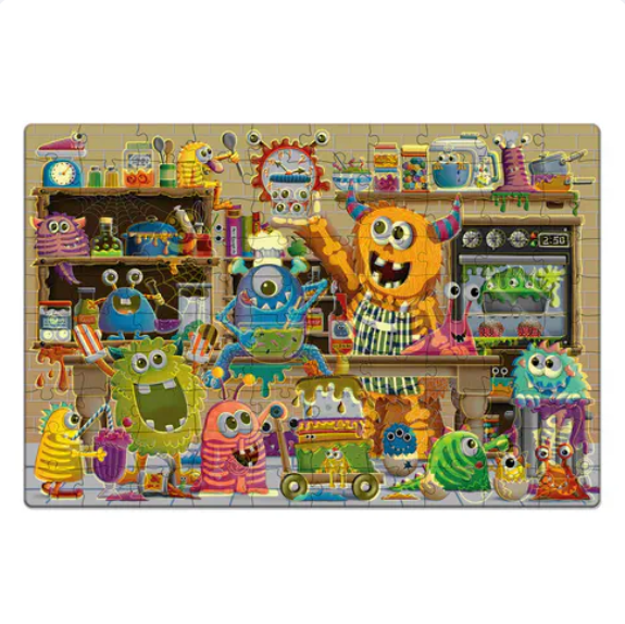 University Games - Puzzle Doubles - Glow In The Dark - Monsters - Limolin 