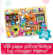University Games - Puzzle Doubles - Glow In The Dark - Monsters - Limolin 