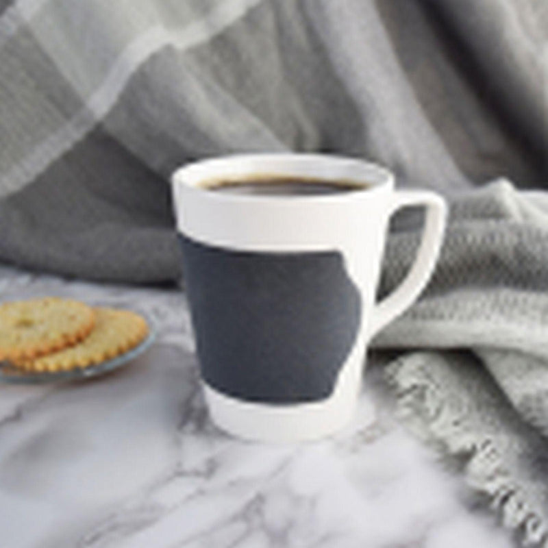 Velour - Grey Band Porcelain Mug With Handle - Limolin 