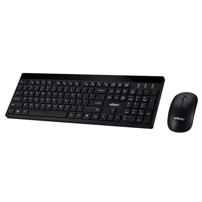 Adesso – Ensemble clavier et souris filaires avec touches silencieuses et profil bas, incluant une touche de raccourci CoPilot IA – Noir