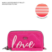 LUG - Whirly Love RFID Wristlet Wallet - BRUSHED ROSETTE PINK WITH BUBBLE PINK LOVE - colour view