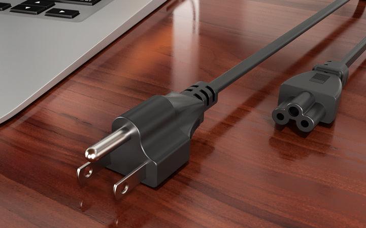 Xtech - Laptop Power Cord NEMA 3 Prong to 3 Slot Female 110-250V 6ft - Black - Limolin 