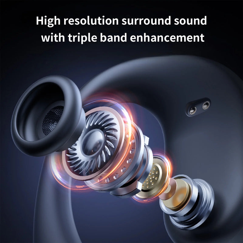 Adesso – Écouteurs Bluetooth 5.3 avec doubles microphones, commandes tactiles, isolation acoustique, boîtier de charge, compatible multiplateforme - Blanc