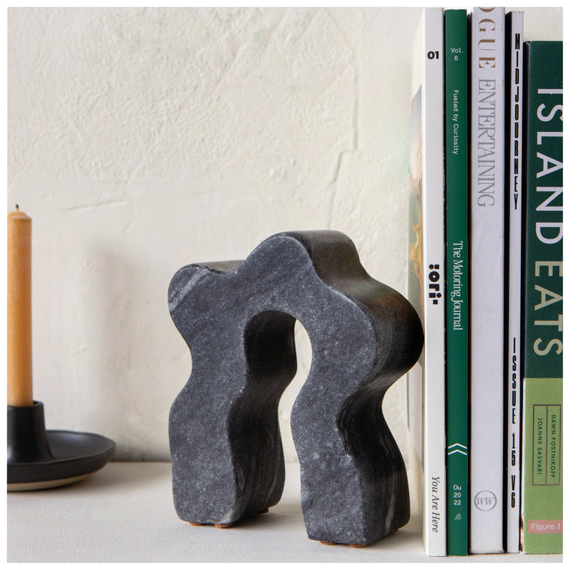 Heirloom - Wave Marble Bookend - lifestyle