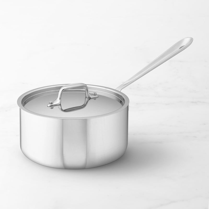 All-Clad - D3 Stainless Steel Saucepan with Lid - 3 qt