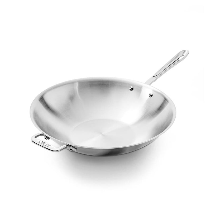 All-Clad - D3 Stainless Steel Flat-Bottom Wok - 14 in