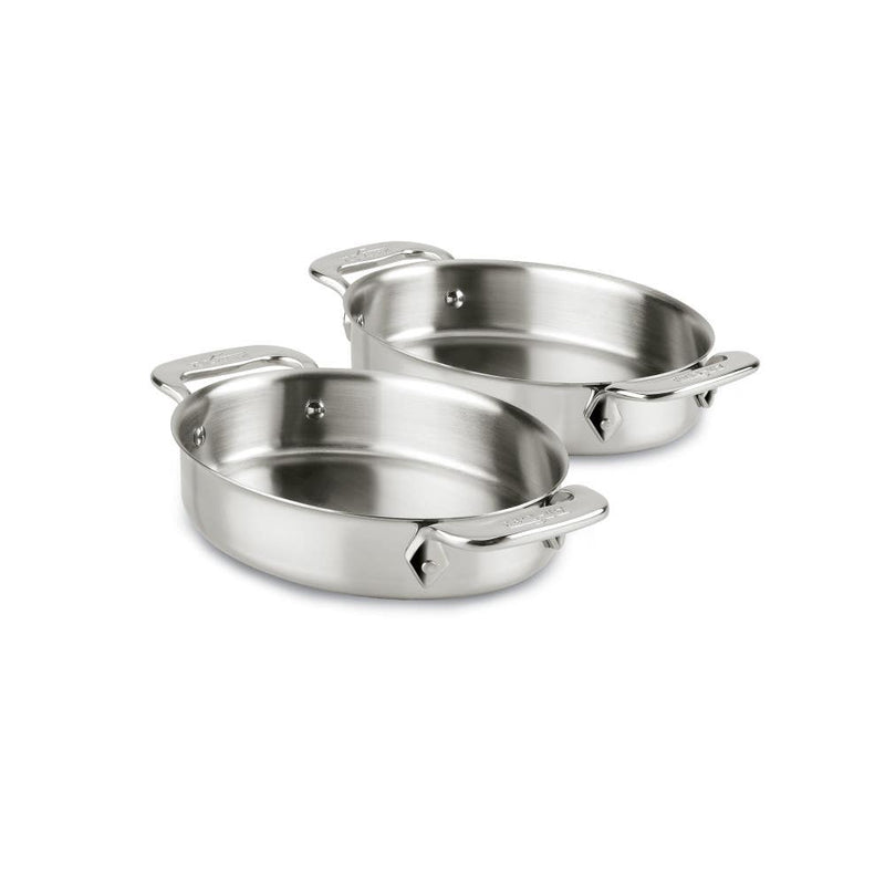 All-Clad - Stainless Steel Mini Oval Bakers - 7 in - Set of 2