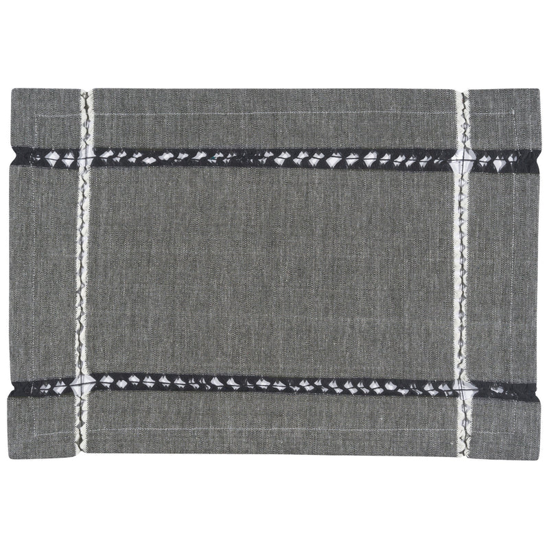 Danica - Tangier Knotted Black Placemat 13 x 19 inch