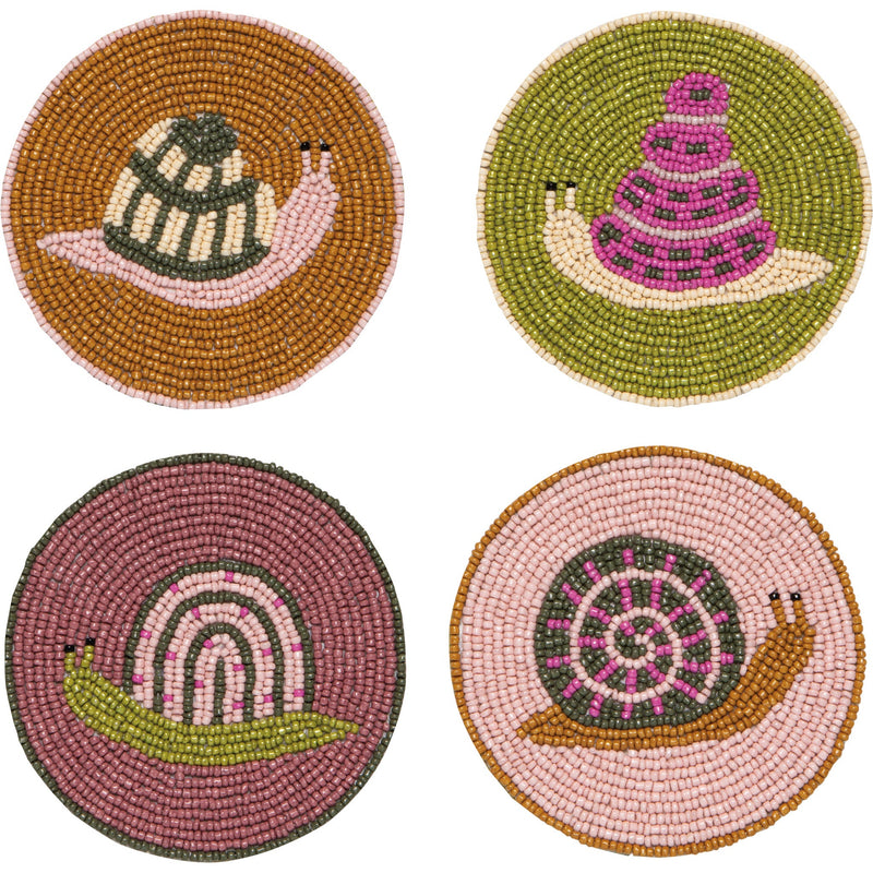 Danica Studio - Gardenland Snails Beaded Coasters Set of 4