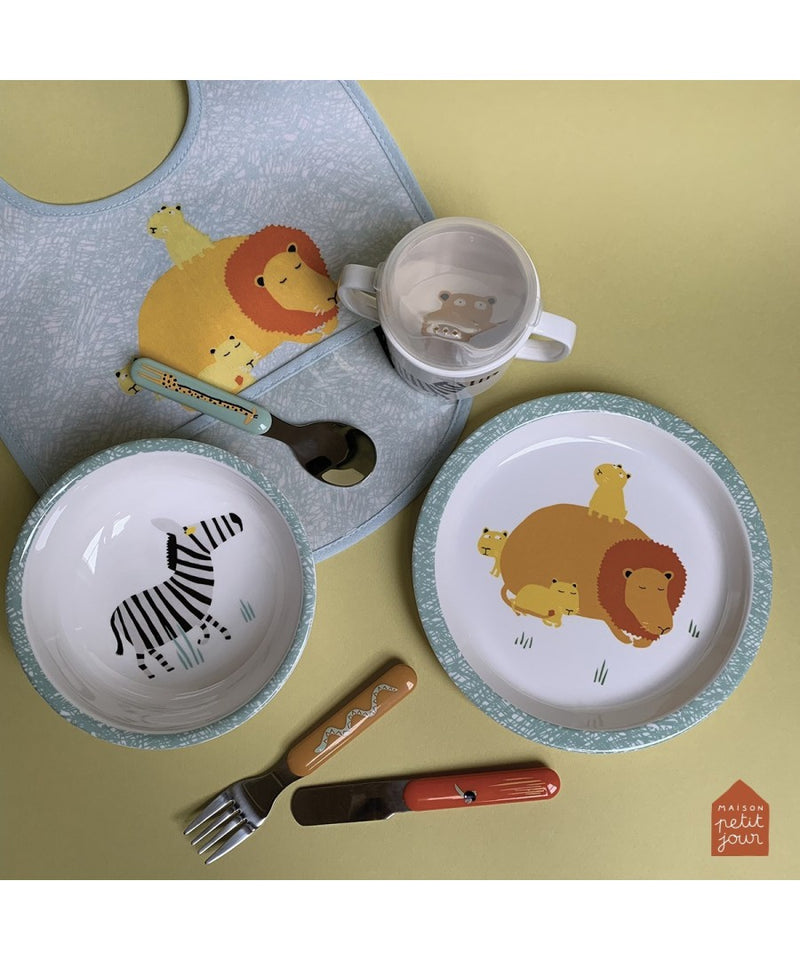 Maison Petit Jour Savane Melamine Baby Plate – plate with matching bowl and mug