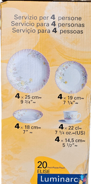 Luminarc – Elise Dinnerware Set – 20 Pieces – product view