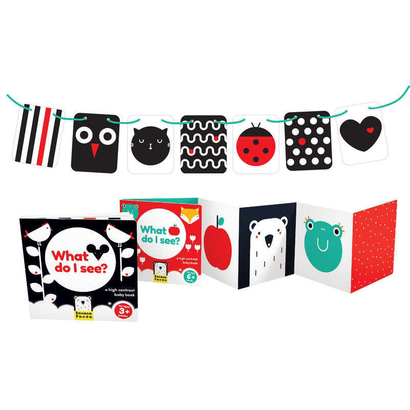 Banana Panda - HIGH CONTRAST - BABY PACK - ACCORDION BOOK ( 0+/3m+/6m+) Toys & Games