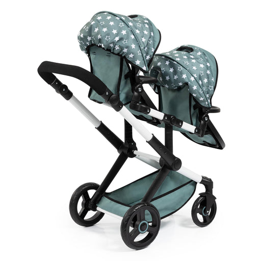 Bayer Design - XEO TWIN - TWIN DOLLS PRAM - TEAL AND STAR PATTERNS Games & Toys