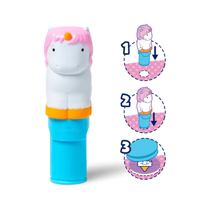 Melissa & Doug - Sticker WOW! - Bloc d'activités et tampon à autocollants - Licorne