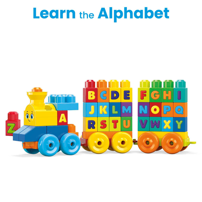 MEGA BLOKS ABC Musical Train 50-Piece Set (FWK22) — train and alphabet blocks