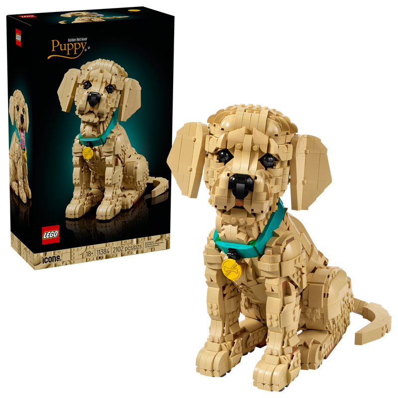 LEGO Icons Golden Retriever Puppy (11384) box