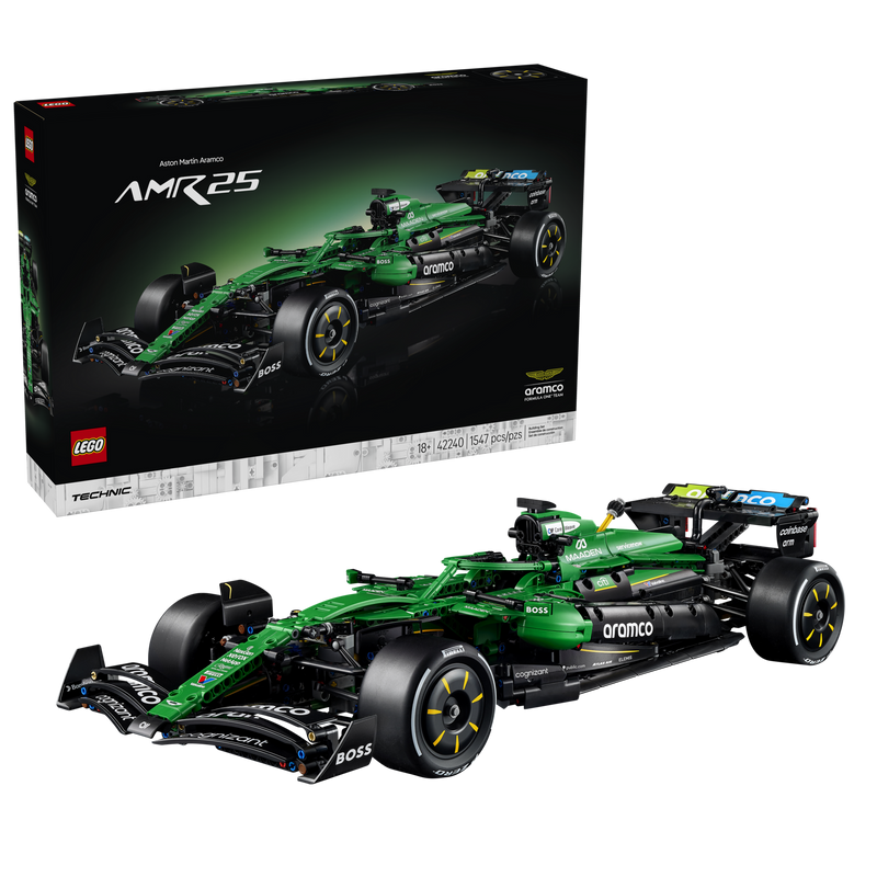 LEGO Technic Aston Martin Aramco AMR25 F1 Car (42240) box