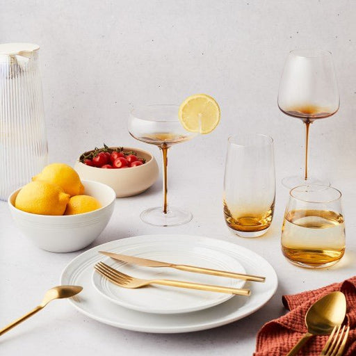 Brilliant - GEM AMBER FLUTE 200 ML SET/4 Home & Kitchen