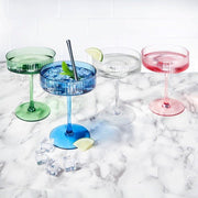 Brilliant - RIBBED CLEAR COCKTAIL AZUR 290ML SET/4 Home & Kitchen
