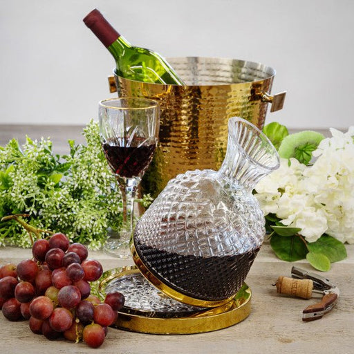 Brilliant - SWIRLING CRYSTAL CARAFE GOLD Home & Kitchen