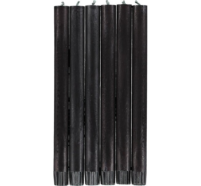 British Colour Standard - Solid Dinner Candle x6 Jet Black Home & Kitchen