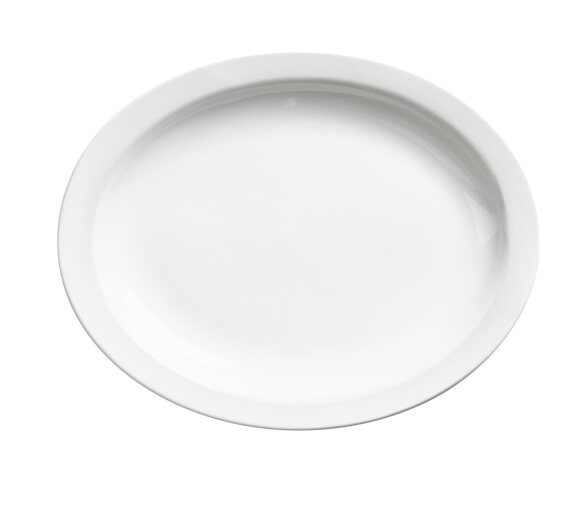 Browne - PALM Oval Platter, D - 13.1"/33.3cm, Porcelain, White Home & Kitchen
