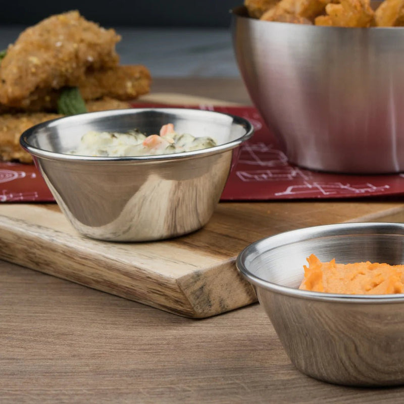 Browne - Sauce Cup, 4oz/118ml, 3.2"/8.1cm, SS, Mirror Finish Ext, Satin Finish Interior Home & Kitchen