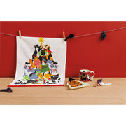Jubilee - Kitty Carol Christmas Dishtowel - lifestyle