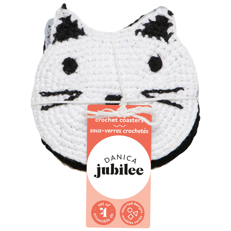 Danica Jubilee - Dessous de verre au crochet Meow & Furever (lot de 4)