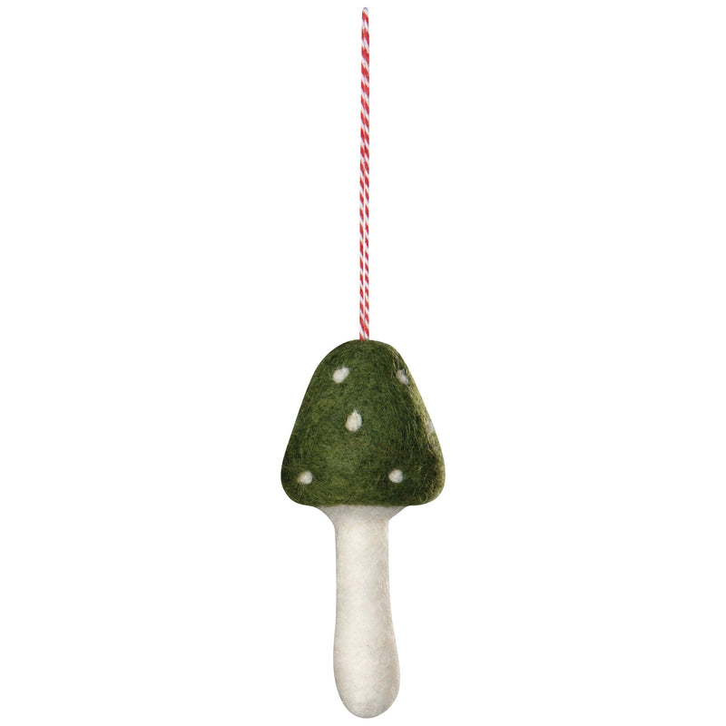 Toadstool Felt Christmas Tree Ornament — one possible random style; sold individually