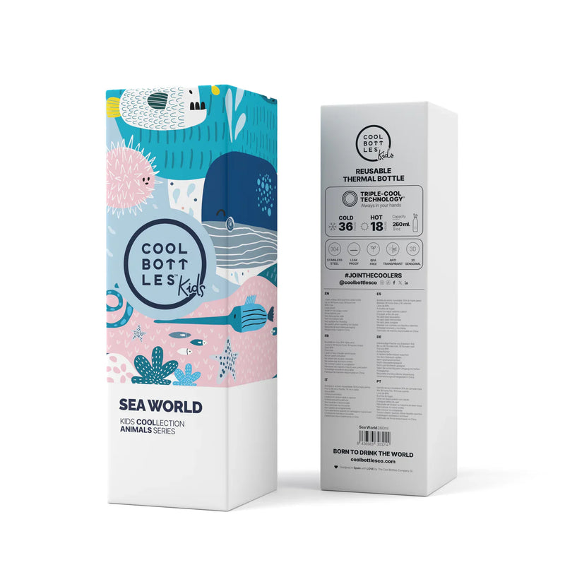 Cool Bottles - Enfants 260 mL - Série Animaux - Monde Marin