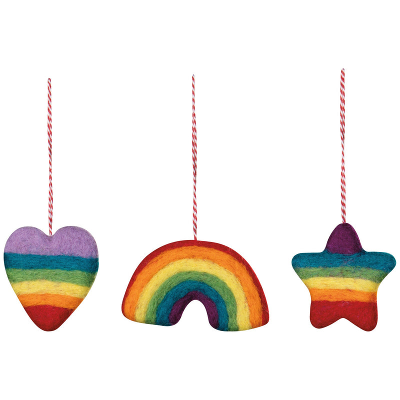 Danica - Love is Love Felt Christmas Tree Ornaments - 3 Ass