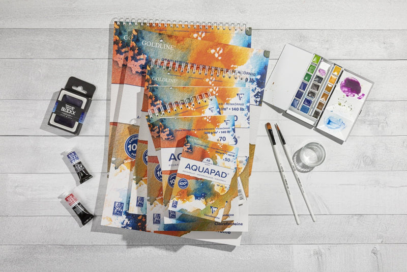 Clairefontaine - Goldline Aqua 300G Medium Fine Grit A3 30Sh White Arts & Crafts