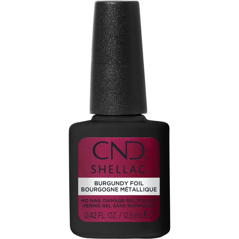 CND Shellac Burgundy Foil #491, 12.5 mL bottle