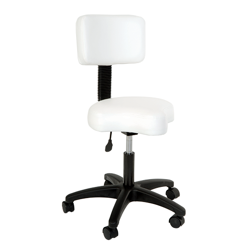 Silhouet-Tone – Contoured Air-Lift Stool with Backrest – White