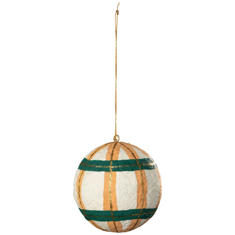 Bauble Mache Christmas Tree Ornament — possible assortment styles; one random ornament included