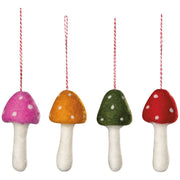 Toadstool Felt Christmas Tree Ornament — possible assortment styles; one random ornament included