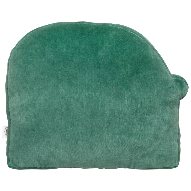 Danica Jubilee Book Club throw pillow, plain green cotton velvet back