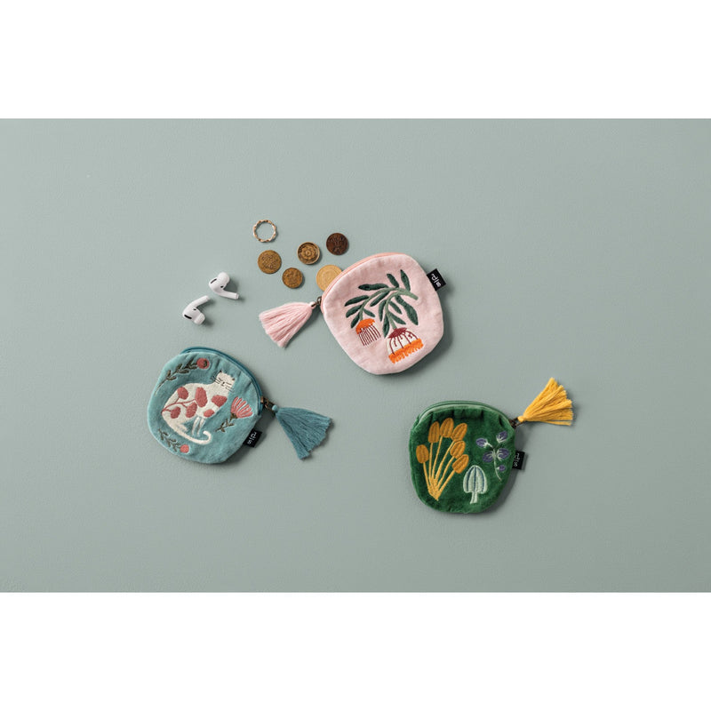 Danica Studio - Catbloom Embroidered Coin Purse Apparel & Accessories